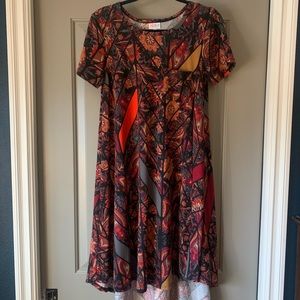 LulaRoe Carly dress - burgundy print